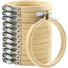 FrostyFlair cornici da ricamo, 12 pezzi 10cm cornici in legno & cerchi da ricamo, cerchio regolabile per ricamo, cucito, punto croce & lavori artigianali