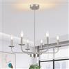 LXWNYY Lampadario Moderno Industrial Vintage,6 Luci Nichel Lampadario Sospensione | Lampadario soggiorno,Argento Rustico E14,per soggiorno, cucina, sala da pranzo, camera da letto