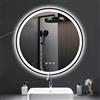 PESENXAN Specchio rotondo da 70 cm, con cornice nera e illuminazione, specchio da bagno con dimmerabile, 3 colori di luce, a risparmio energetico, interruttore touch e funzione di memoria, colore nero