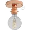 creative cables Fermaluce Metal con portalampada filettato E27, punto luce in metallo - Senza lampadina, Rame