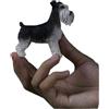 TALKLEK Statuetta realistica di Schnauzer da 7,5 cm, in resina, regalo commemorativo di cane Schnauzer da collezione, regalo per cani per gli amanti dello Schnauzer (bianco-nero, L: 7,5 cm x larghezza