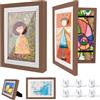 Ciscle Cornice per Disegni Bambini Apribile, Set di 2 Cornici A4 (Noce) | Ampio spazio di archiviazione, apertura frontale, struttura robusta, installazione semplice, ideale per disegni e creazioni