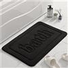 Hiseng Tappetino da Bagno Antiscivolo in Memory Foam, Morbido Assorbente Tinta Unita Tappetini Bagno Lavabile per Bagno, Doccia, Soggiorno, Cucina (50 * 80cm,Nero)