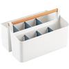 Futuhada Portaoggetti Bianco Multiuso, Cestino Portaoggetti Organizer Bagno, Organizer da Scrivania e Accessori, Divisori Rimovibili Cesto Portaoggetti Contenitore per Cosmetici, Artigianato