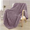 Exclusivo Mezcla Coperta Plaid Pile da Divano, 130x170 cm, Viola | Coperta in Flanella Jacquard 3D Elegante per Letto, Doppia Faccia Morbida, Facile Manutenzione e Leggera, per l'Estate