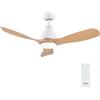Newday 106cm Ventilatore da Soffitto Colore Legno con Luce e Telecomando | Silenzioso, Pala Soffitto con Luce Dimmerabile, Ventola Soffitto con 3 Pala Plastica ABS, Modalità Sleep