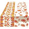 YinnFeen 2 Pezzi di Runner da Tavola Autunnale, 183 x 33 cm Decorazione Autunnale da Tavolo, Tovaglia per l'Autunno con Zucca e Foglia d'Acero per Ringraziamento Halloween Feste e Matrimoni