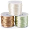 Craftdady 3 rotoli di corda di nylon da 2mm, corda di raso Rattail, corda per macramè, corda per braccialetti, filo per la creazione di gioielli fai-da-te, nodi cinesi per artigianato