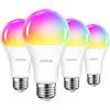 ANWIO Lampadina Alexa, Lampadina Smart, 13W Equivalenti a 100W, 1521Lm,Lampada Smart Wifi E27 con Telecomando Compatibile con Alexa, Echo and Google Assistant, RGB Intelligente Dimmerabile,4 Pcs