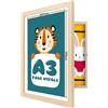 Ciscle Cornice per Disegni Bambini Apribile, Cornice A3 (Legno) | Ampio spazio di archiviazione, apertura frontale, struttura robusta, installazione semplice, ideale per disegni e creazioni