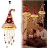 Generico Lampadario a sospensione illuminato con cappello da Babbo Natale | Lampada ambientale a LED a luce calda for esterni a forma di cappello di Babbo Natale; Adatto for decorare(Wreaths)
