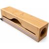 CIALESS Linèa Porta Pellicola e Alluminio in Bambù con Taglierina Scorrevole - Dispenser per Pellicola, Carta Alluminio e Carta Forno - da Cassetto, Piano Cucina o Parete