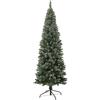 HOMCOM Albero di Natale Innevato 180 cm con 618 Rami Ignifughi, Folto | Albero di Natale Artificiale, Effetto Realistico, con Pigne, Base in Acciaio Pieghevole, per Casa Ufficio Negozio