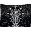 Ulticool - Appeso a Parete Decorazione - Scheletro Sole Chakra Tarocchi Universo Nero Bianco - 200 x 150 cm Grande Murale Manifesto - Accessori Casa Soggiorno Camera da Letto Soffitto