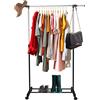 Newaner Appendiabiti da Terra, Regolabile Porta Abiti Altezza 90-160CM, Larghezza 80-140CM, Attaccapanni con Ruote Estensibile Portatile, per Amera da Letto e Balcone Appendi Abiti, Metti Scarpe