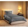 Dorian Home - Parure Copripiumino Singolo in 100% Raso di Cotone 300 Fili, Composto da Sacco Copripiumino 155x210 cm + 60 cm di patella e 1 Federa 52x82 cm