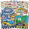 Elfew 2 Pezzi 3D Auto Libro Adesivi Attacca e Stacca Bambini 2 3 4 5 6 Anni | Riutilizzabile Sticker Libri, 120+Camion e Auto Autoadesivo Libri, Adesivi Attacca e Stacca, Adesivi da Viaggio