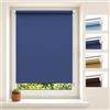 HOMEDEMO Tende a rullo oscuranti per interni Senza Foratura, 55x100cm | Tessuto 55cm, Blu Scuro, Tenda rullo oscurante con Morsetti, termoisolante, protezione solare e privacy, Finestre e Porte