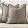 ZWJD Set di 2 Federe Cuscini Divano 40x40CM Con Bordo Decorativo,Cachi Federe in Ciniglia,Copricuscini Decorativi Morbidi per Divano, Letto e Soggiorno, Federa Cuscino Decorativi di Lusso