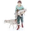 Moranduzzo Pastore con Agnello e Pecora per Presepe da Cm 11 - STANDARD 11 - Scala 1:20 - Statuina Indistruttibile, Dipinta a Mano, Prodotto Ufficiale, Scultore M. Landi