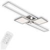 Briloner - Plafoniera LED dimmerabile con telecomando, luce media, orientabile, bianco caldo, bianco neutro, bianco freddo, alluminio spazzolato, 1200x425x75mm (LxWxH)