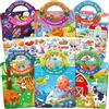 Elfew 6 Pezzi Libro Adesivi Attacca e Stacca Bambini 2 3 4 5 6 Anni | 3D Riutilizzabile Stickers, 6 Temi,Libri Stickers Adesivi Bambin, Regali per Feste, Regalo per Bambini e Bambine