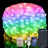 Electight 10M Striscia Luminosa RGB Smart IC Colorer per Natale, Smart Luci con 100 LEDs, IP65 Impermeabile, APP/Controllo Vocale per Interni ed Esterni, Feste, Camera da Letto, Batterie Incluse