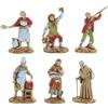 Moranduzzo Set 6 Pastori Napoletani Adatto a Presepe da 3,5 cm Scala 1:50 - MICRO 3,5 - Statuine Indistruttibili, Stile '700, Rifinite a Mano, Scultore M. Landi, Made in Italy