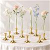 Mocifa 10 Pcs Piccoli Vasi di Vetro Trasparente con Portacandele per Centrotavola | Vasi di Vetro per Fiori con Coperture in Silicone,Vaso Bocciolo Vetro per Fiori,Candelieri,Tavoli e Matrimoni