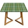 Highdi Tovaglia Quadrata in Oxford con Bordo Elastico, Antimacchia Copertura per Tavolo da Cocktail, Impermeabile Topper Cap per Sala da Pranzo, Festa - Stampa a Quadri (Verde retrò,90cm)