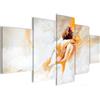 Runa Art - Quadri Astratto 200L x 100l cm 5 Pezzi XXL Decorazione Murale Design Abbraccio Arancione 051051a