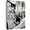 ARTTOR Moderno Quadro su Tela 50x70 cm Verticale Bianco e Nero Persone - 3792 | Jazz Musica Musicista Quadro Decorativo Piccolo Soggiorno Camera da Letto Decorazione da Parete Arte da Parete ARTTOR