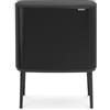Brabantia Bo Touch Bin Pattumiera, Metallo, Nero Opaco, 3 x 11 Litri