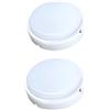 A2ZWORLD 2 PCS Plafoniera LED 18W 1820LM, IP54 Rotonda Bulkhead, Bianco Caldo 3000K, Lampada da Parete e Soffitto, Rotondo Ø210mm Ultra Slim 48mm, Per Condominio Garage Esterno