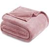 Exclusivo Mezcla Coperta in Pile, Leggero, 230x270 cm, Morbido et Soffice | Copriletto Reversibile Multiuso, Lavabile in Lavatrice, Tutte le stagioni, All'aperto, Rosa