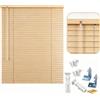Generic Imitazione Delle Tende Veneziana del Legno Oscurante Alluminio Senza Fori | Larghezza 30-215cm Altezza 50-290cm Privacy Persiane Veneziane Orizzontali(Light Beige Oak,W110cmxH170cm)