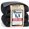 Bedsure Piumino Singolo 4 Stagioni - Trapunta 155x220 cm | Fibra Cava 300g/m², OEKO-TEX, Ipoallergenico, Traspirante, Lavabile in Lavatrice, Resistente, Nero/Grigio