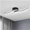 Goeco Plafoniera LED Soffitto 12W 1300LM 2 Tubo Curvo 6500K, Nero | Lampadario LED Soffitto Moderno Luce Bianca Fredda Lampada in Alluminio per Camera da Letto, Soggiorno, Cucina, 52CM