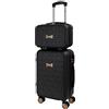 CABIN GO 5591 Set 2 Valigie Trolley Viaggio Rigide ABS, Bagaglio a Mano e da Stiva, Trolley rigido con ruote girevoli 55x40x20 e Bagaglio a Mano rigido 35x27x16