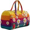 HoldOneLight Borsa da viaggio trapuntata, stile vintage floreale bohémien, grande capacità, borsa sportiva leggera da donna, giallo, L, fiori bohémien vintage