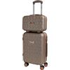 CABIN GO 5591 Set 2 Valigie Trolley Viaggio Rigide ABS, Bagaglio a Mano e da Stiva, Trolley rigido con ruote girevoli 55x40x20 e Bagaglio a Mano rigido 35x27x16