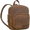 STILORD Gerda Mini Zaino Donna in pelle Vintage Daypack Piccolo Daypack Zaino moderno Borsetta in vera pelle di alta qualità Colore:vinto - marrone