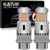 KATUR 3157 3057 T25 P27/7W Lampadine a LED Luminoso Eccellente 12pcs 3030 & 8pcs 3020 Chips CANBUS Senza errori Luci di parcheggio di Arresto della Coda del Freno di retromarcia,Giallo ambrato