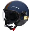 Generico Casco Jet Momodesign FGTR Classic Flip Brass Gold Blu Oro Lucido 22.06 | CERTIFICAZIONE ECE 22.06