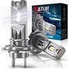 KATUR Lampadine H7 LED 55W 12000LM, Kit Lampada Sostituzione per Alogena Lampade e Xenon Luci, 6500K Bianco H7 Fari Anabbaglianti per Auto o H7 LED Fendinebbia, 2 Pezzi