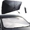 Wekuw Ombrello Parasole Auto Parabrezza Oscurante Termico 125 x 65 cm | Riflettente, Pieghevole Grande, SUV, Protegge Cruscotto Sedili