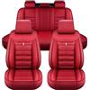 GSZYYX Coprisedili per auto per Land Rover Range Rover Evoque II (L551) 5 porte 2019-2025, set completo di coprisedili universali in pelle, compatibili con airbag laterale, 5 posti (rosso)
