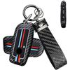 ATFIGII Custodia Chiave Cover per chiave compatibile con BMW 2er 3er 5er 7er X1 U11 U06 G60 X4 X5 X6 M60i X7 i4 i7 iX ix1 XM 2023 2024 2025 Guscio per la chiave mit 4 Tasti D-Nero
