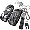 Rondrive Cover per chiave in metallo adatta per Audi A4 B9 A5 Q5 Sportback S4 S5 SQ5 TT 2018-2025 2024 2023 2022 custodia portachiavi portachiavi protezione accessori in fibra di carbonio nero B2
