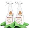 Generico Spray Latte Detergente Cura Legno wexor 2 x 500 ml + Panno | con Cera di Carnauba, nutre e rigenera le superfici, brillantezza, effetto lucido, cattura polvere, panno microfibra, 1000ml